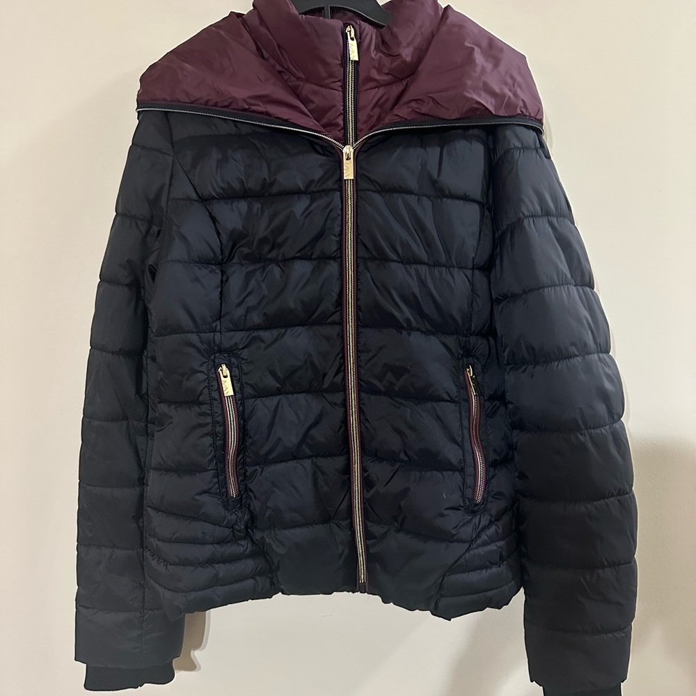Marc New York Black and Burgundy Puffer Jacket